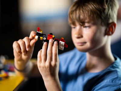 Child playing with Lego at Haynes Motor Museum